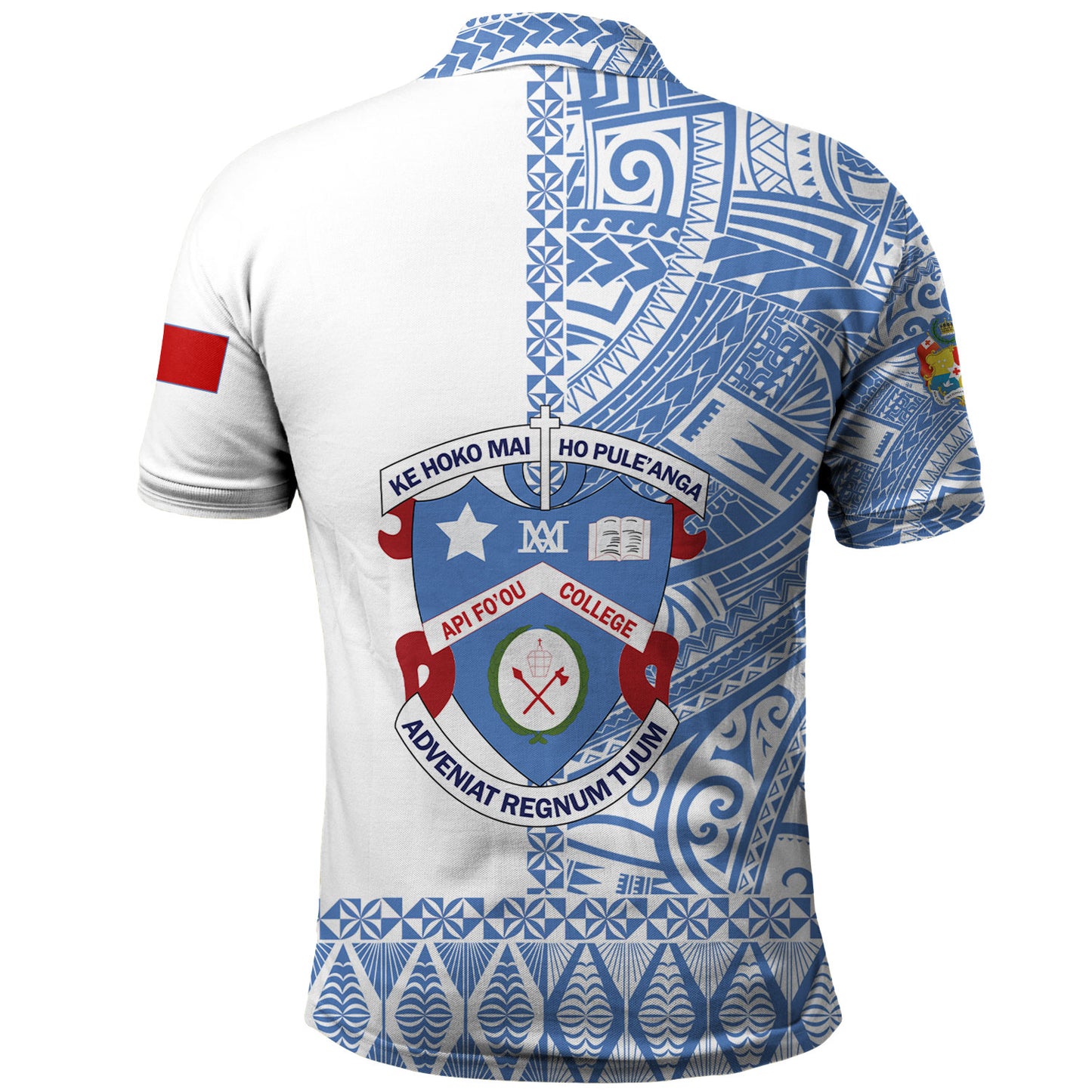 Tonga Custom Personalised Polo Shirt Apifo'ou College Simple Ngatu Patterns