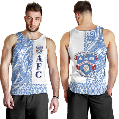 Tonga Custom Personalised Tank Top Apifo'ou College Simple Ngatu Patterns