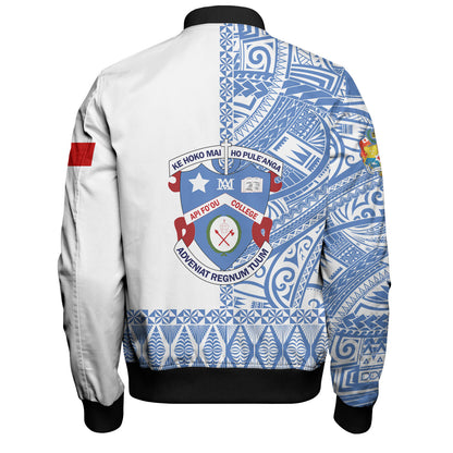 Tonga Custom Personalised Bomber Jacket Apifo'ou College Simple Ngatu Patterns