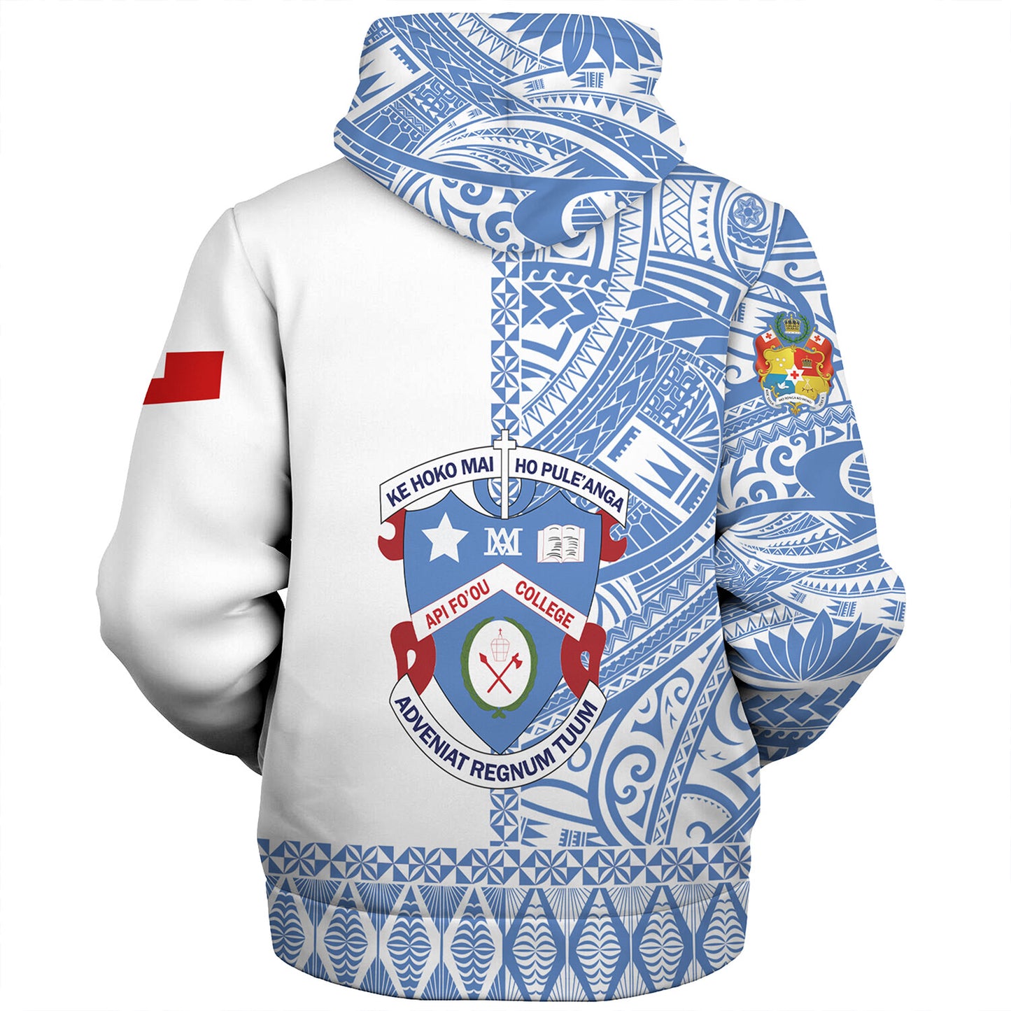 Tonga Custom Personalised Sherpa Hoodie Apifo'ou College Simple Ngatu Patterns
