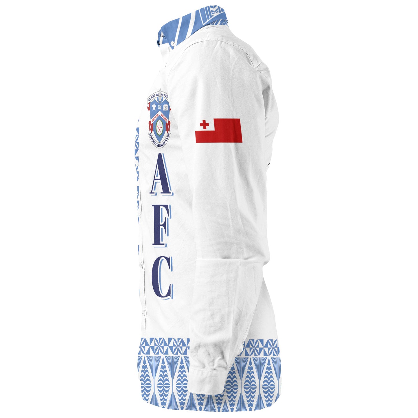 Tonga Custom Personalised Long Sleeve Shirt Apifo'ou College Simple Ngatu Patterns