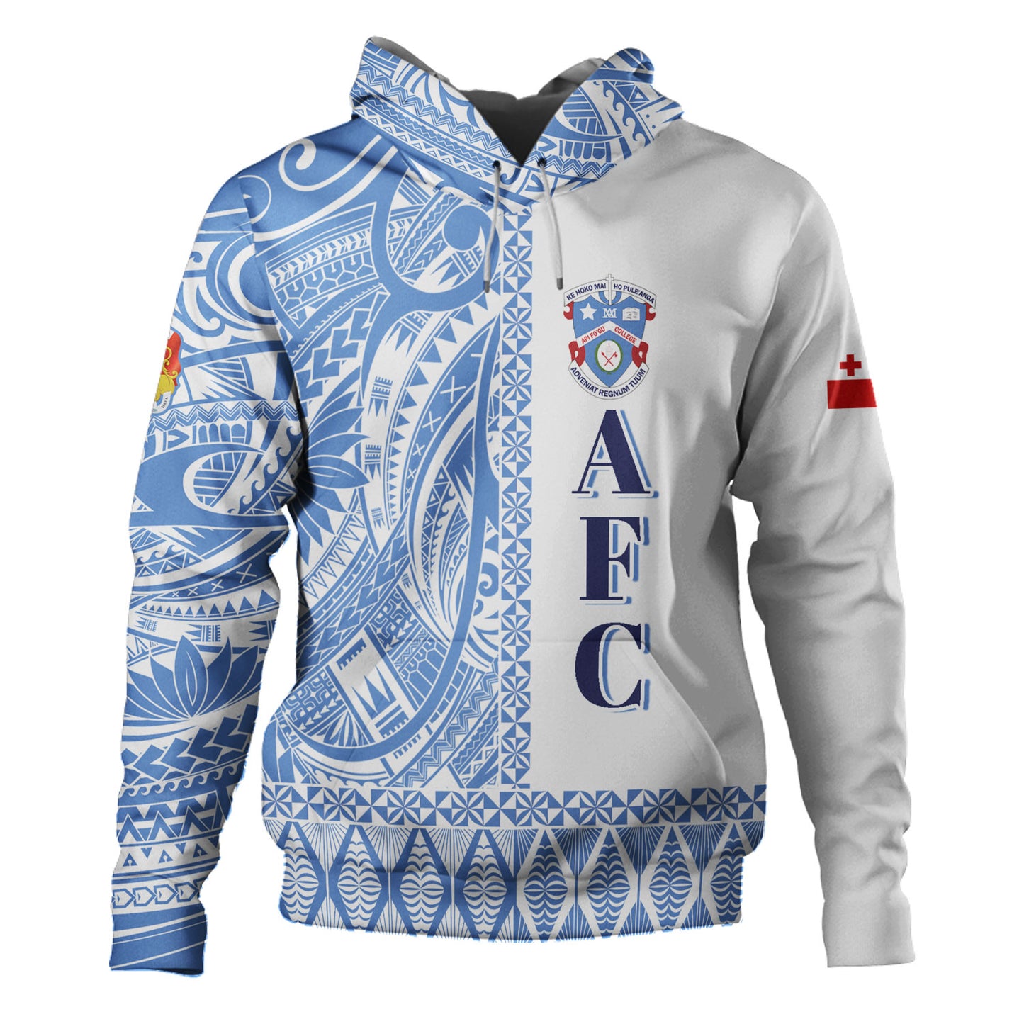 Tonga Custom Personalised Hoodie Apifo'ou College Simple Ngatu Patterns