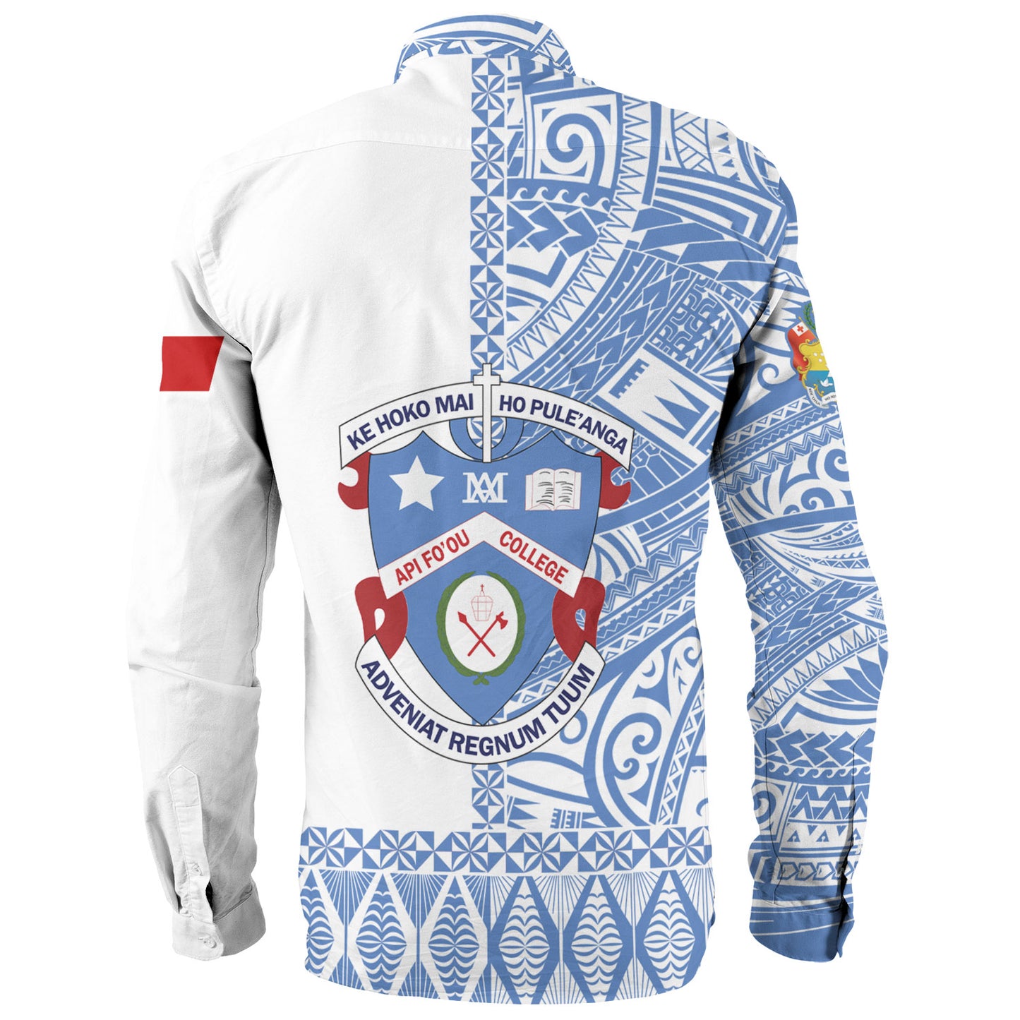 Tonga Custom Personalised Long Sleeve Shirt Apifo'ou College Simple Ngatu Patterns