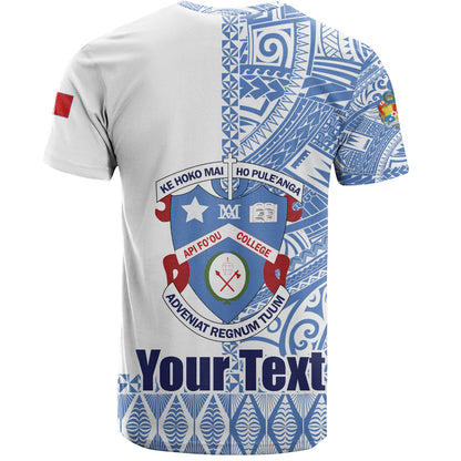 Tonga Custom Personalised T-Shirt Apifo'ou College Simple Ngatu Patterns