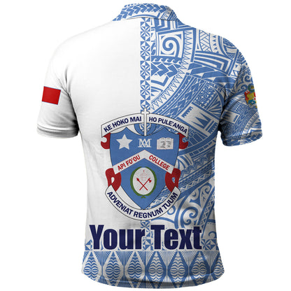 Tonga Custom Personalised Polo Shirt Apifo'ou College Simple Ngatu Patterns