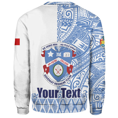 Tonga Custom Personalised Sweatshirt Apifo'ou College Simple Ngatu Patterns