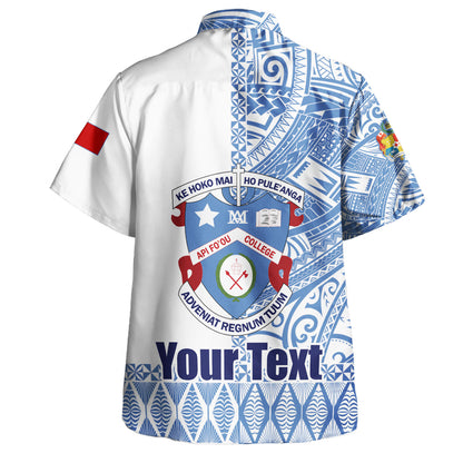 Tonga Custom Personalised Hawaiian Shirt Apifo'ou College Simple Ngatu Patterns