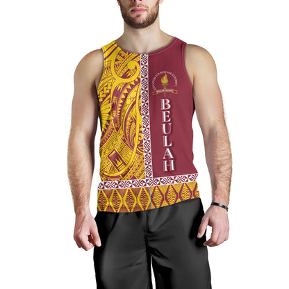 Tonga Custom Personalised Tank Top Beulah College Simple Ngatu Patterns