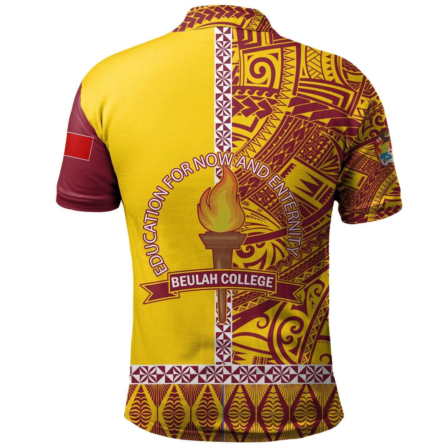 Tonga Custom Personalised Polo Shirt Beulah College Simple Ngatu Patterns