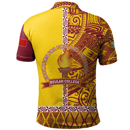 Tonga Custom Personalised Polo Shirt Beulah College Simple Ngatu Patterns