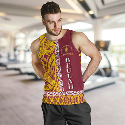Tonga Custom Personalised Tank Top Beulah College Simple Ngatu Patterns