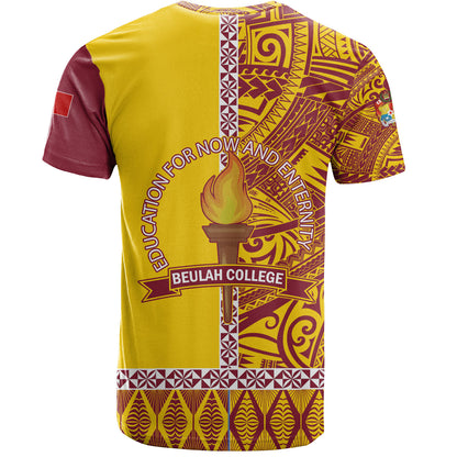Tonga Custom Personalised T-Shirt Beulah College Simple Ngatu Patterns
