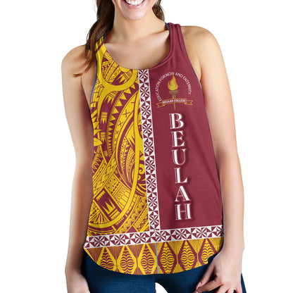 Tonga Custom Personalised Women Tank Beulah College Simple Ngatu Patterns