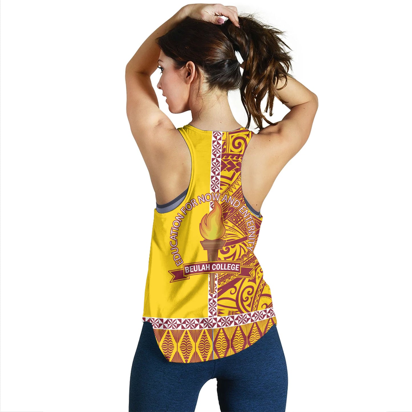 Tonga Custom Personalised Women Tank Beulah College Simple Ngatu Patterns