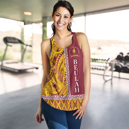 Tonga Custom Personalised Women Tank Beulah College Simple Ngatu Patterns