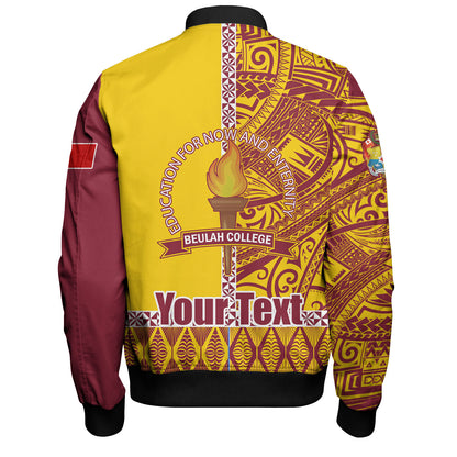 Tonga Custom Personalised Bomber Jacket Beulah College Simple Ngatu Patterns