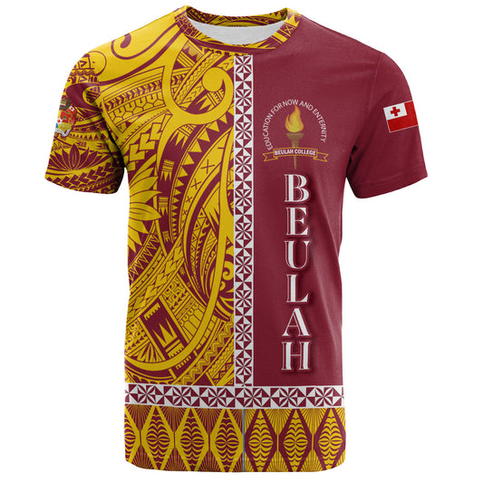 Tonga Custom Personalised T-Shirt Beulah College Simple Ngatu Patterns