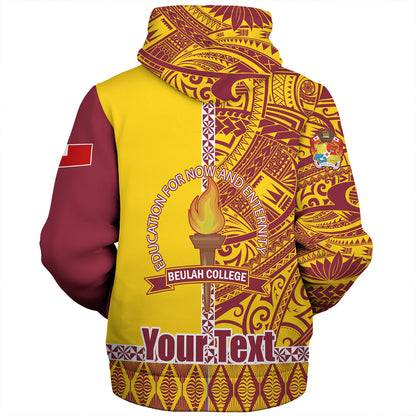 Tonga Custom Personalised Sherpa Hoodie Beulah College Simple Ngatu Patterns