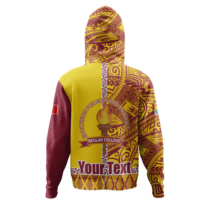 Tonga Custom Personalised Hoodie Beulah College Simple Ngatu Patterns