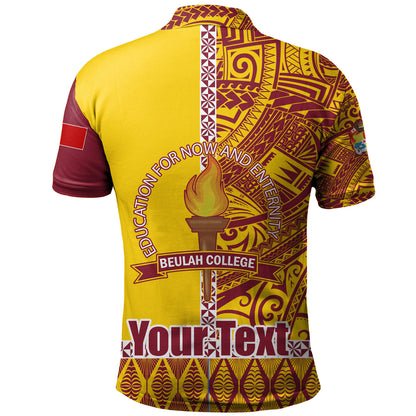 Tonga Custom Personalised Polo Shirt Beulah College Simple Ngatu Patterns