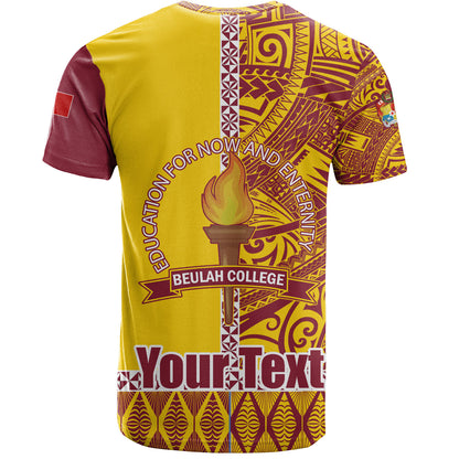 Tonga Custom Personalised T-Shirt Beulah College Simple Ngatu Patterns