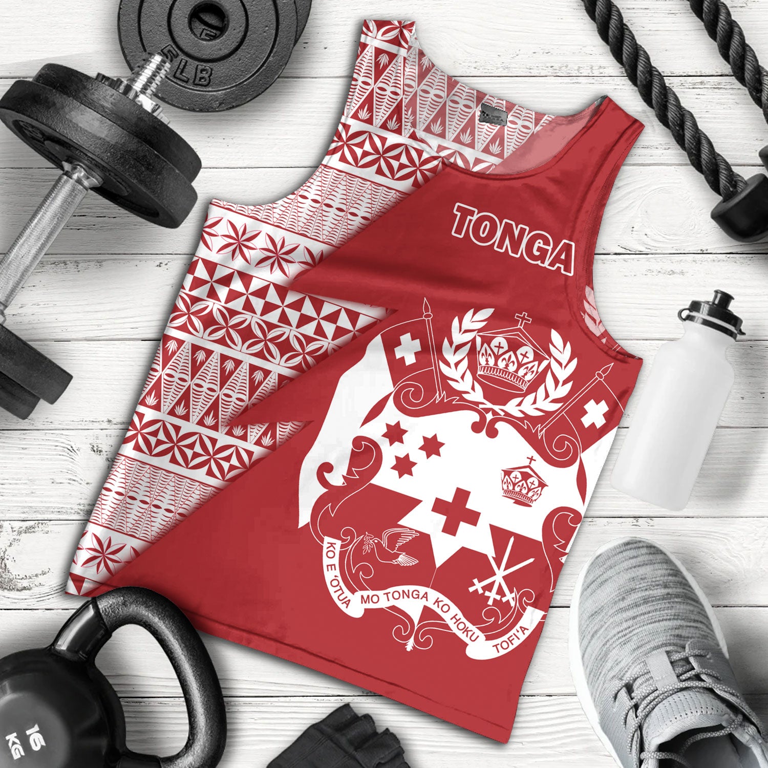 Tonga Custom Personalised Tank Top Flash Style