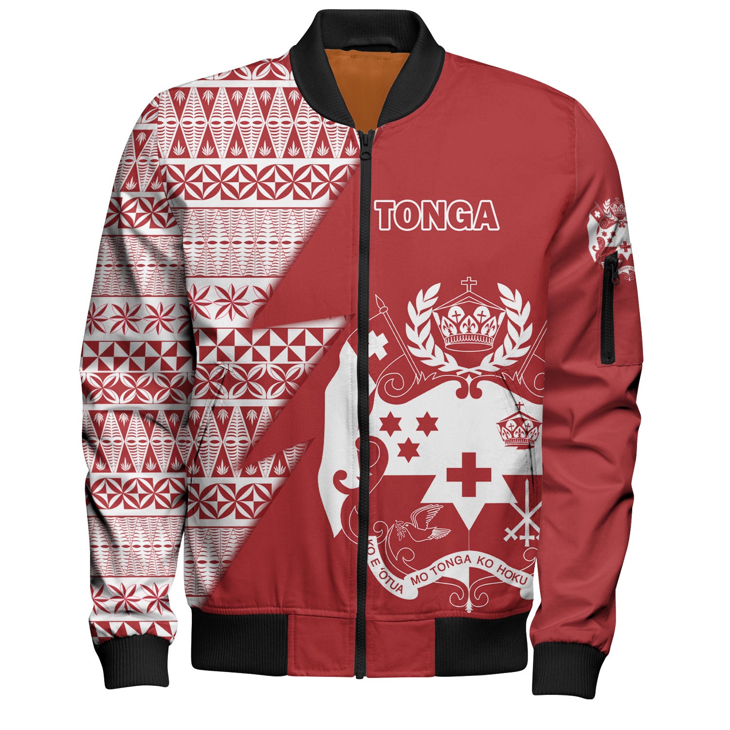 Tonga Custom Personalised Bomber Jacket Flash Style