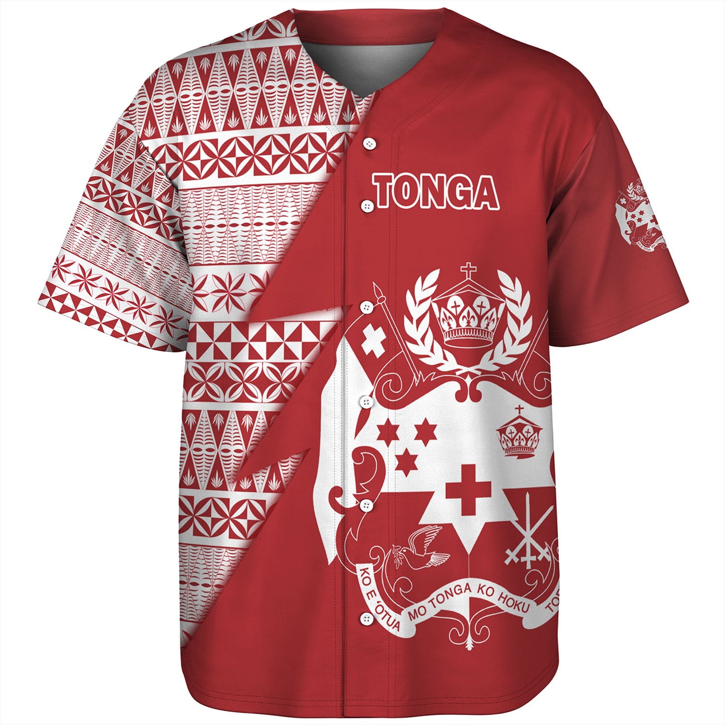 Tonga Custom Personalised Baseball Shirt Flash Style