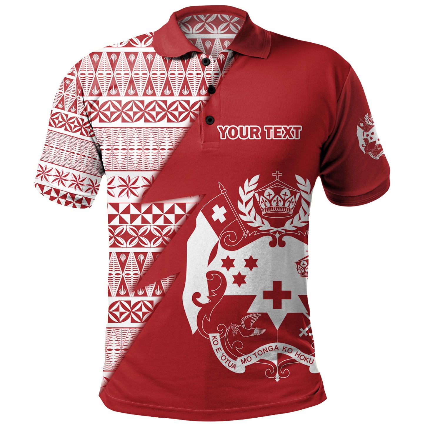 Tonga Custom Personalised Polo Shirt Flash Style