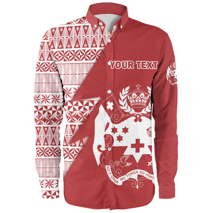 Tonga Custom Personalised Long Sleeve Shirt Flash Style