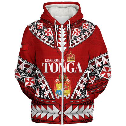 Tonga Sherpa Hoodie Kingdom Of Tonga Tribal Patterns
