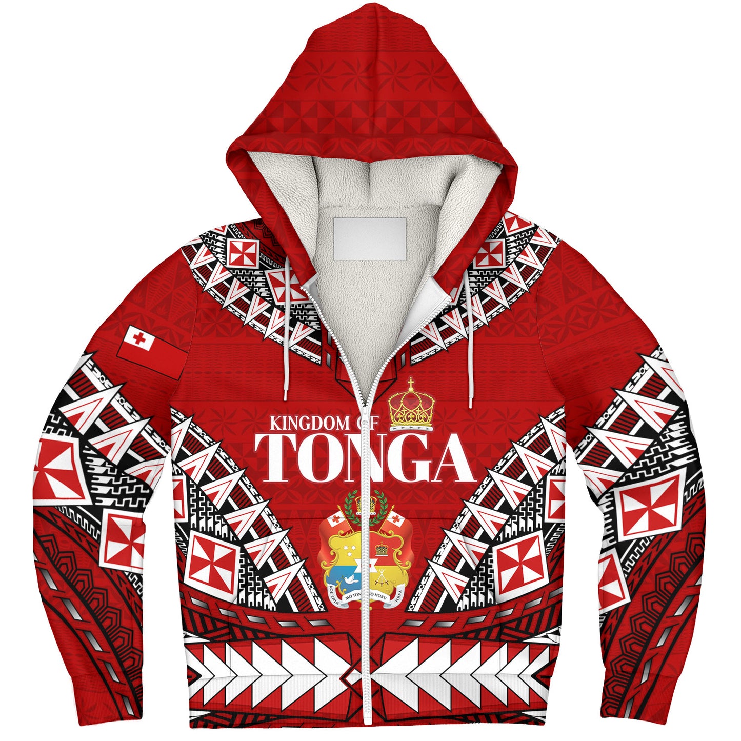 Tonga Sherpa Hoodie Kingdom Of Tonga Tribal Patterns
