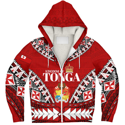Tonga Sherpa Hoodie Kingdom Of Tonga Tribal Patterns