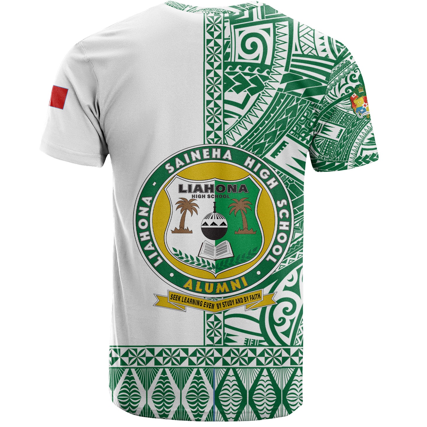 Tonga Custom Personalised T-Shirt Liahona High School Simple Ngatu Patterns