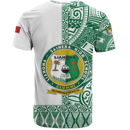 Tonga Custom Personalised T-Shirt Liahona High School Simple Ngatu Patterns