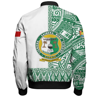 Tonga Custom Personalised Bomber Jacket Liahona High School Simple Ngatu Patterns