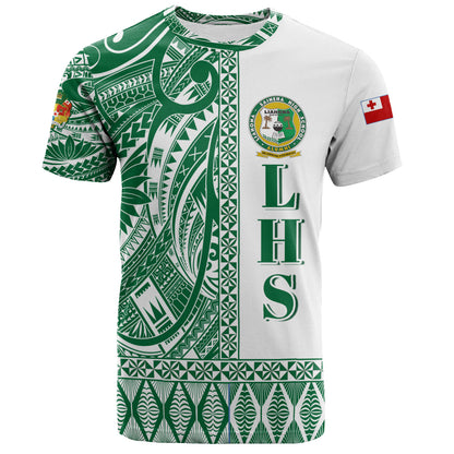 Tonga Custom Personalised T-Shirt Liahona High School Simple Ngatu Patterns