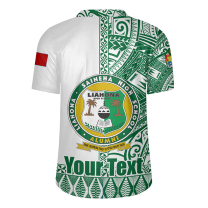 Tonga Custom Personalised Rugby Jersey Liahona High School Simple Ngatu Patterns