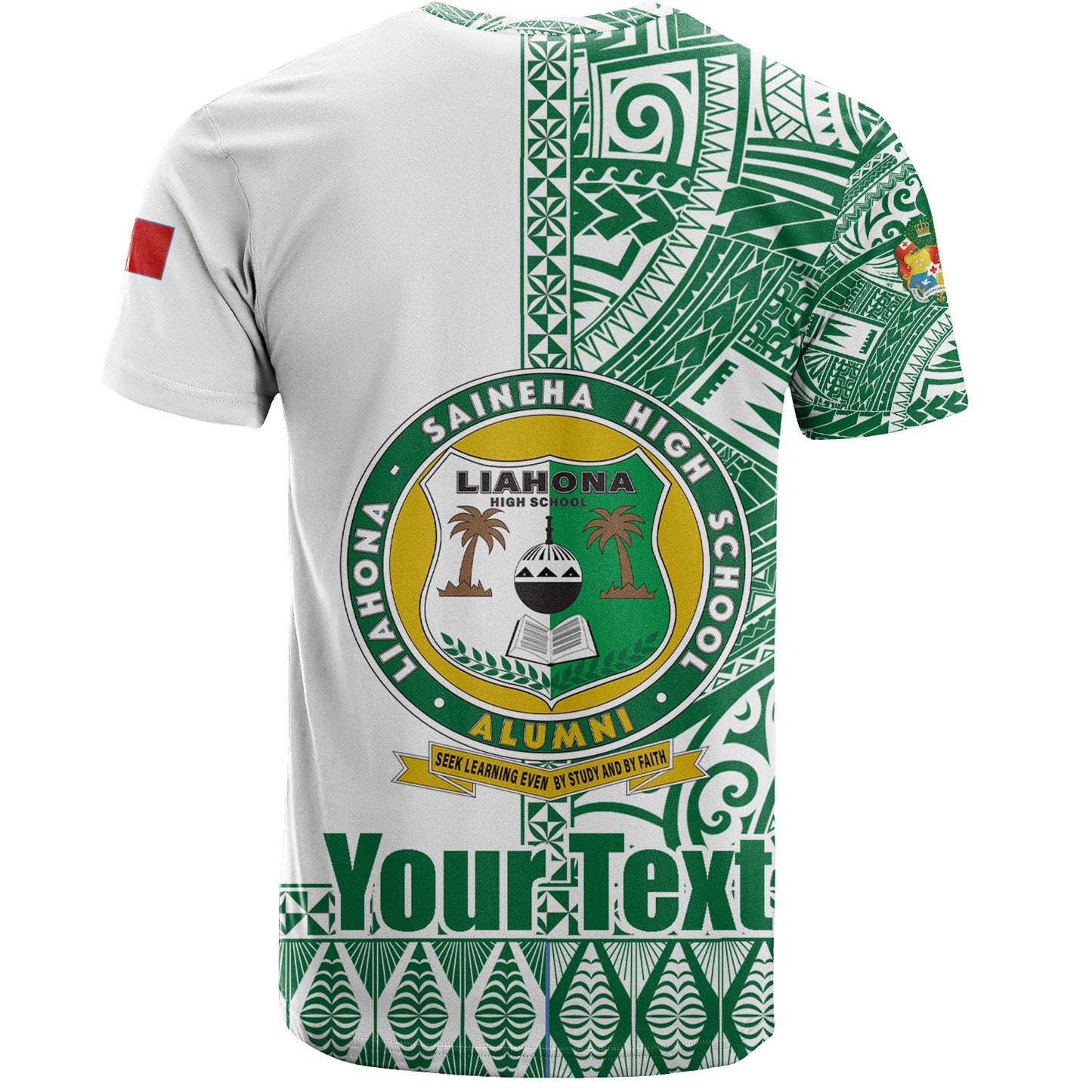 Tonga Custom Personalised T-Shirt Liahona High School Simple Ngatu Patterns