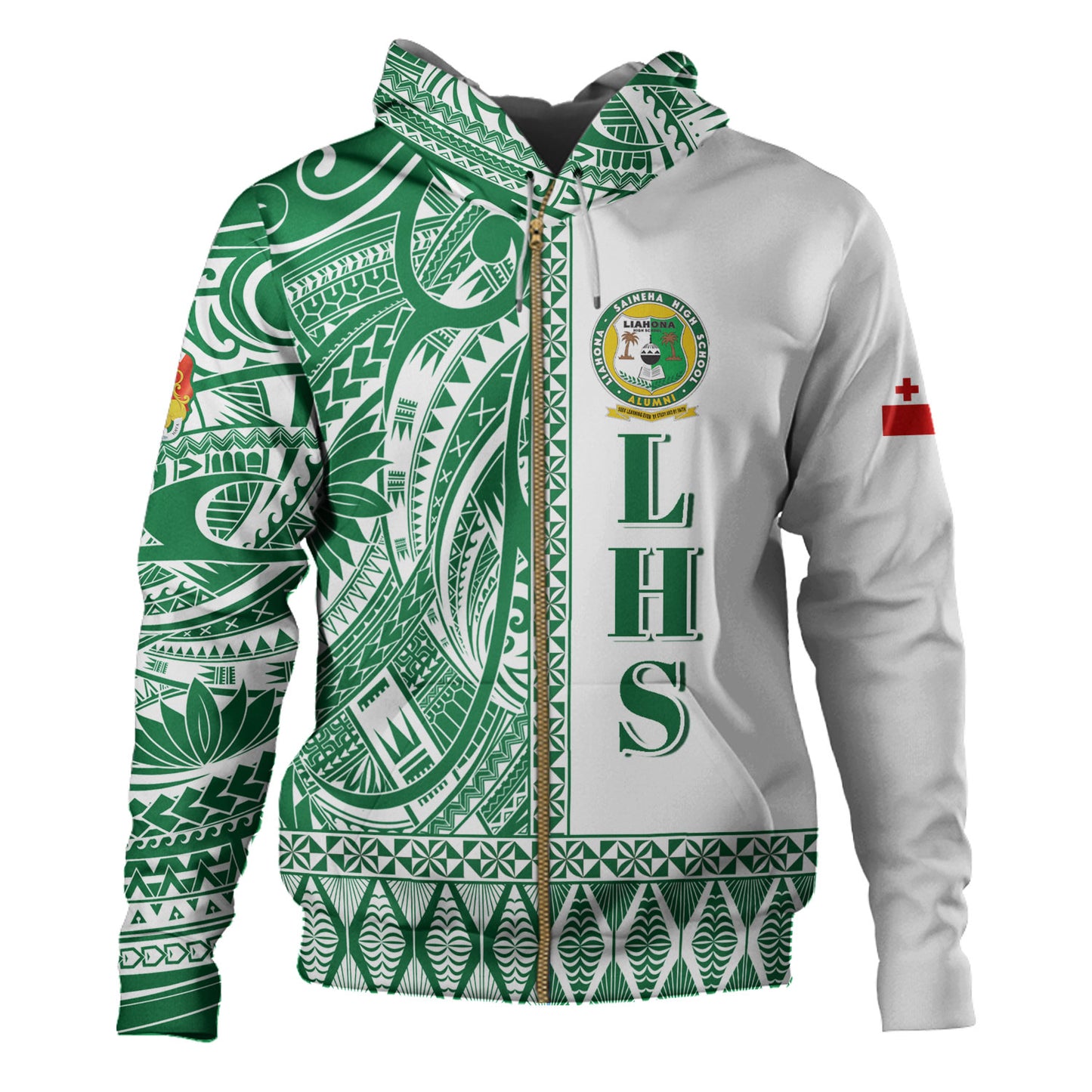 Tonga Custom Personalised Hoodie Liahona High School Simple Ngatu Patterns