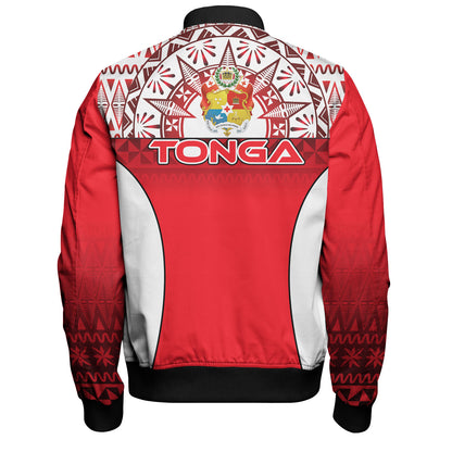 Tonga Custom Personalised Bomber Jacket Map Tongan Ngatu Gradient Style