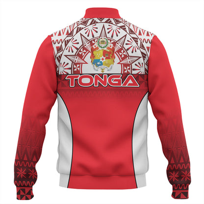 Tonga Custom Personalised Baseball Jacket Map Tongan Ngatu Gradient Style