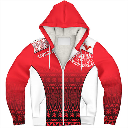Tonga Custom Personalised Sherpa Hoodie Map Tongan Ngatu Gradient Style