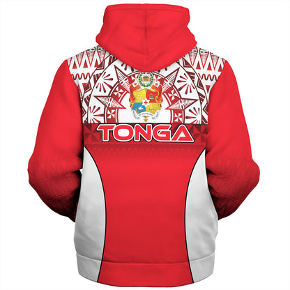 Tonga Custom Personalised Sherpa Hoodie Map Tongan Ngatu Gradient Style