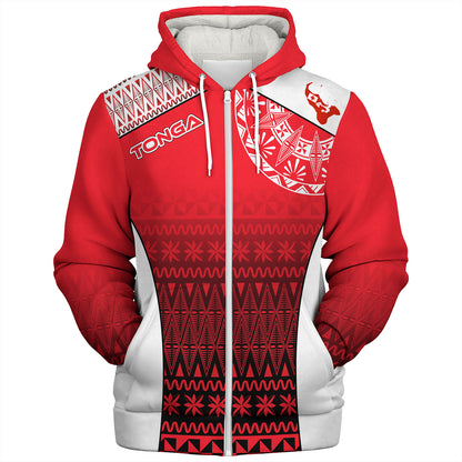 Tonga Custom Personalised Sherpa Hoodie Map Tongan Ngatu Gradient Style