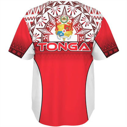 Tonga Custom Personalised Baseball Shirt Map Tongan Ngatu Gradient Style