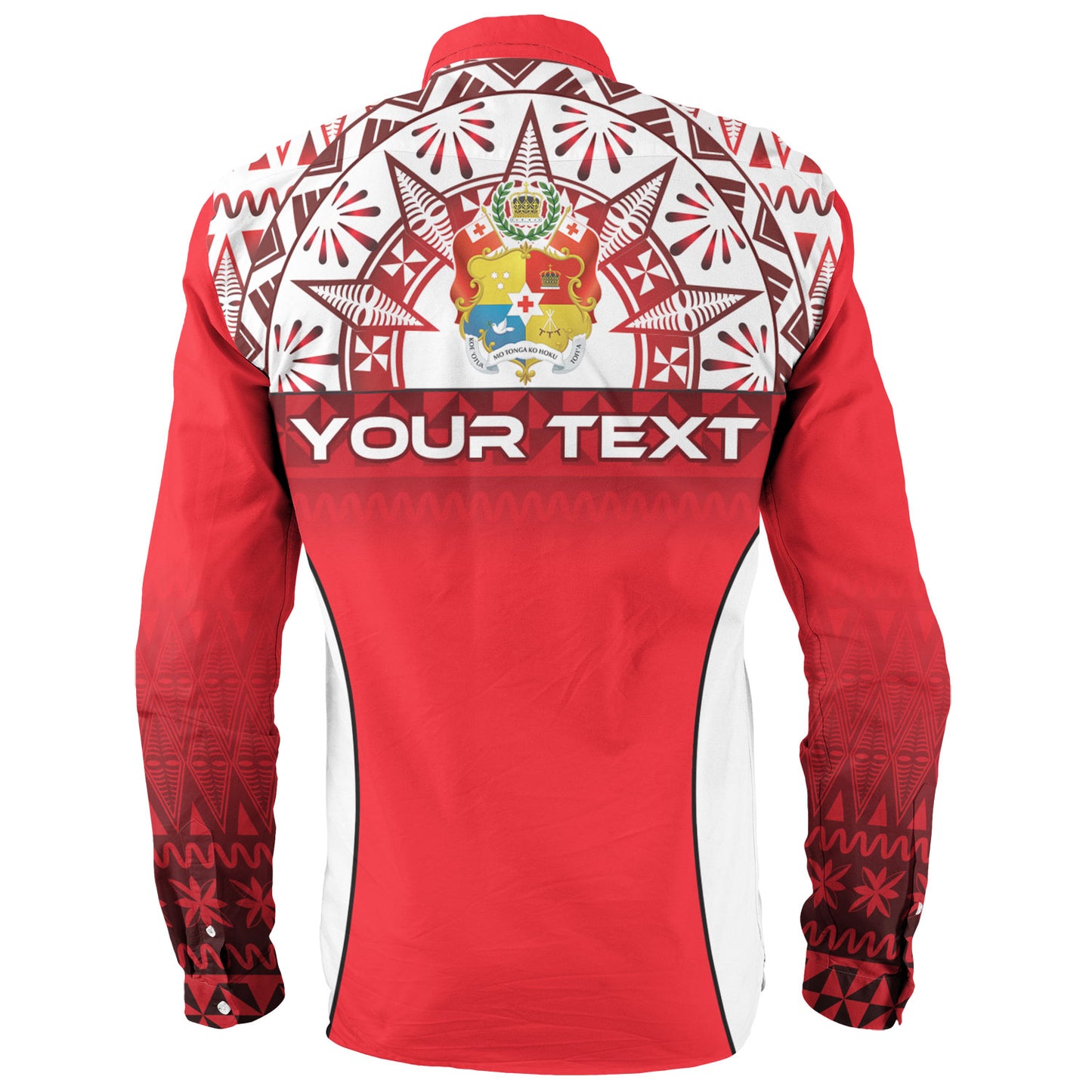 Tonga Custom Personalised Long Sleeve Shirt Map Tongan Ngatu Gradient Style