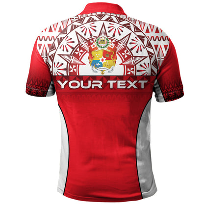 Tonga Custom Personalised Polo Shirt Map Tongan Ngatu Gradient Style