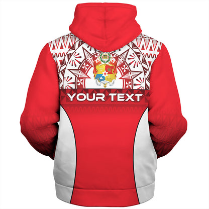 Tonga Custom Personalised Sherpa Hoodie Map Tongan Ngatu Gradient Style