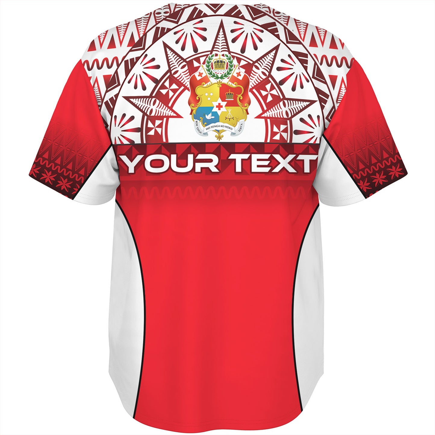 Tonga Custom Personalised Baseball Shirt Map Tongan Ngatu Gradient Style